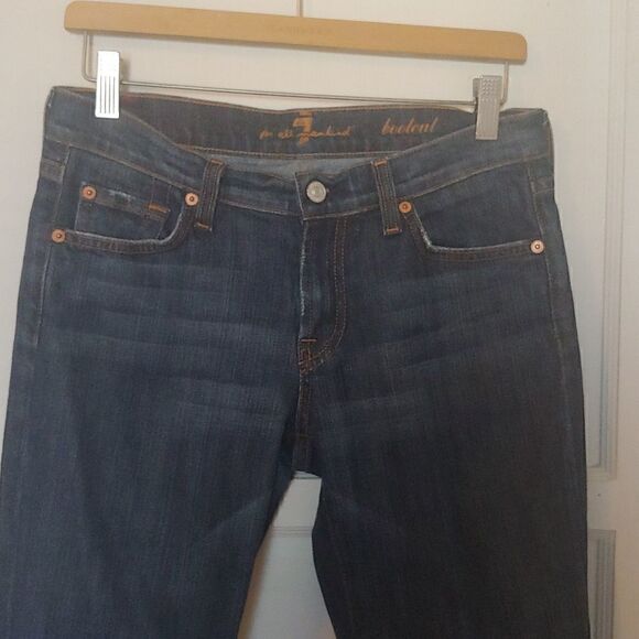 7 For All Mankind Women's Bootcut Dark Wash Jeans Size 28 - Picture 5 of 8